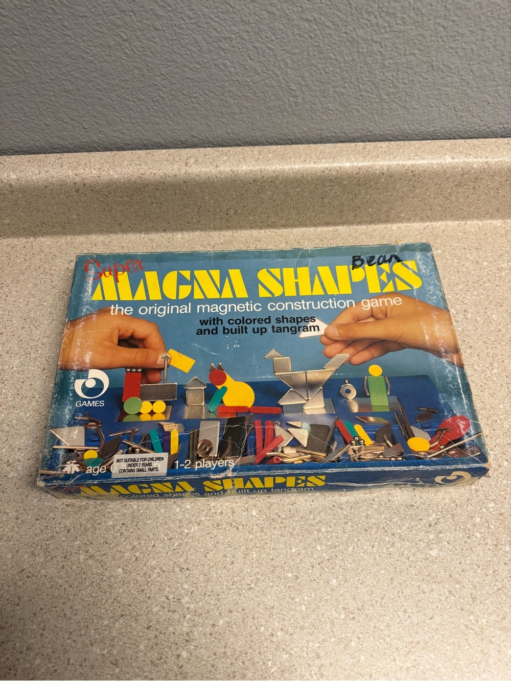 Vintage Magna Shapes Magnetic Construction Game - Blue